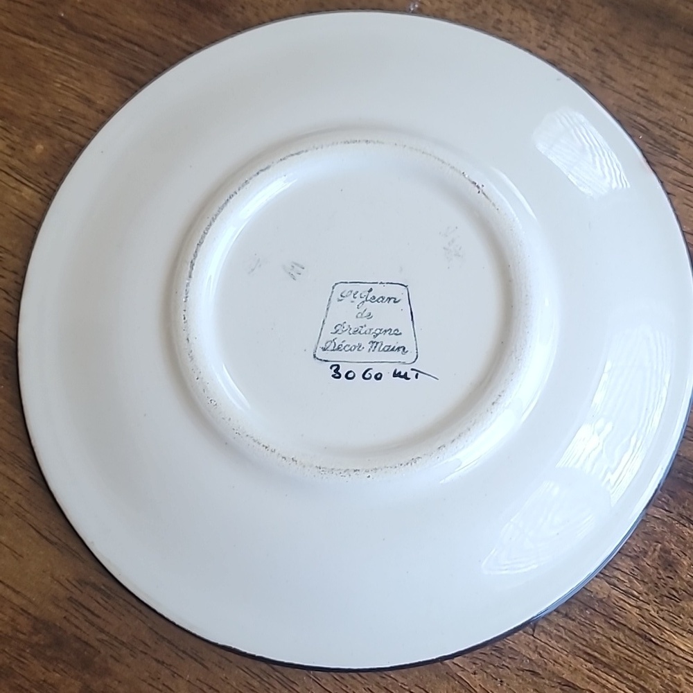 St Jean De Bretagne Decor Main Handpainted Porcelain Tea Cup & Saucer Set - Picture 8 of 13